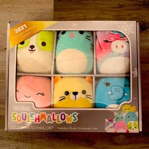 Original Squishmallows 2021 Holiday Bright Squad plush ornament set NIB